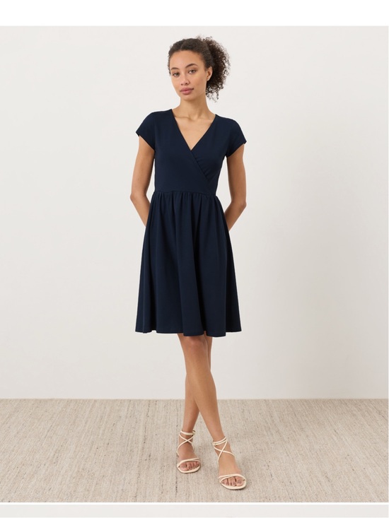 Pact Dresses & Skirts - Pact Dark Purple Crossover Fit-and-Flare Dress